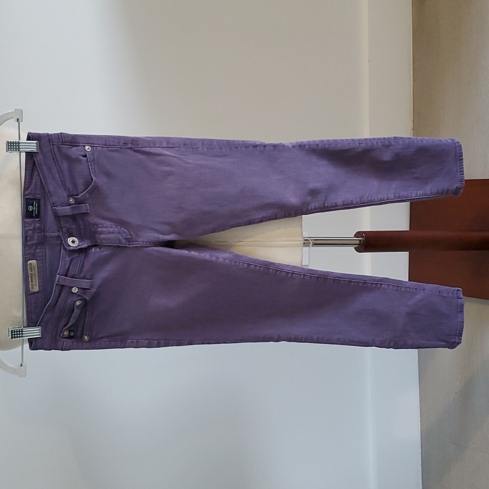 AG designer Stevie Ankle purple wash denim  jeans size 25R w/27" inseam skinny
